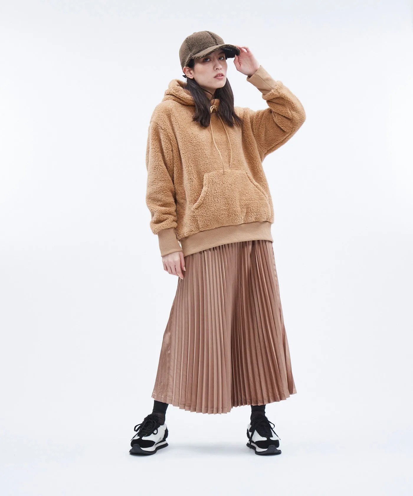 Satin Pleated Skirt