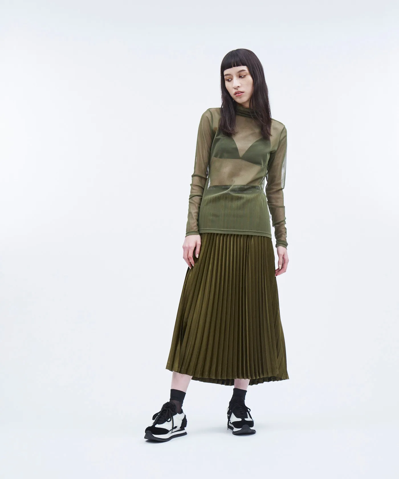 Satin Pleated Skirt