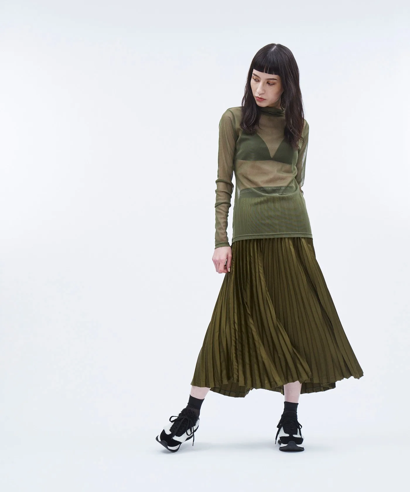 Satin Pleated Skirt