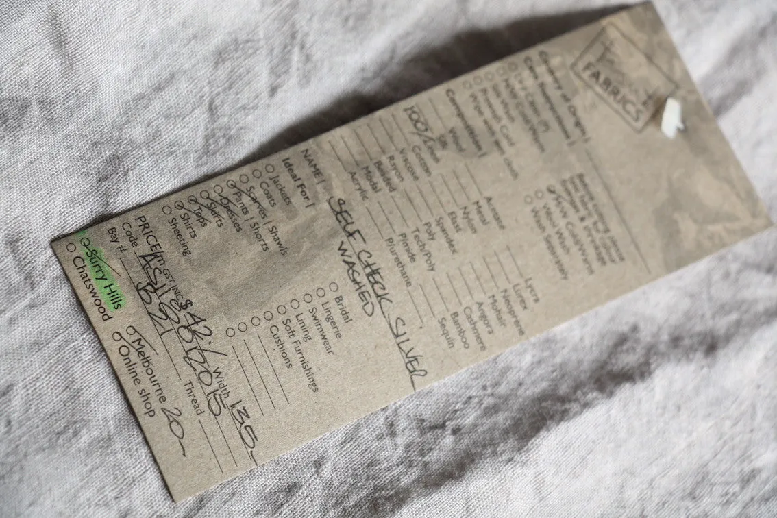Self Check Silver Washed Linen