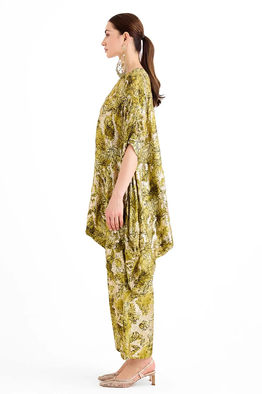 Sequin Embellished Green Mayan Co-Ord Set