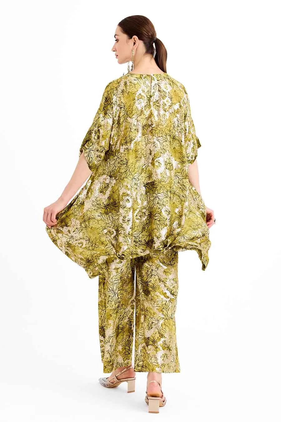 Sequin Embellished Green Mayan Co-Ord Set
