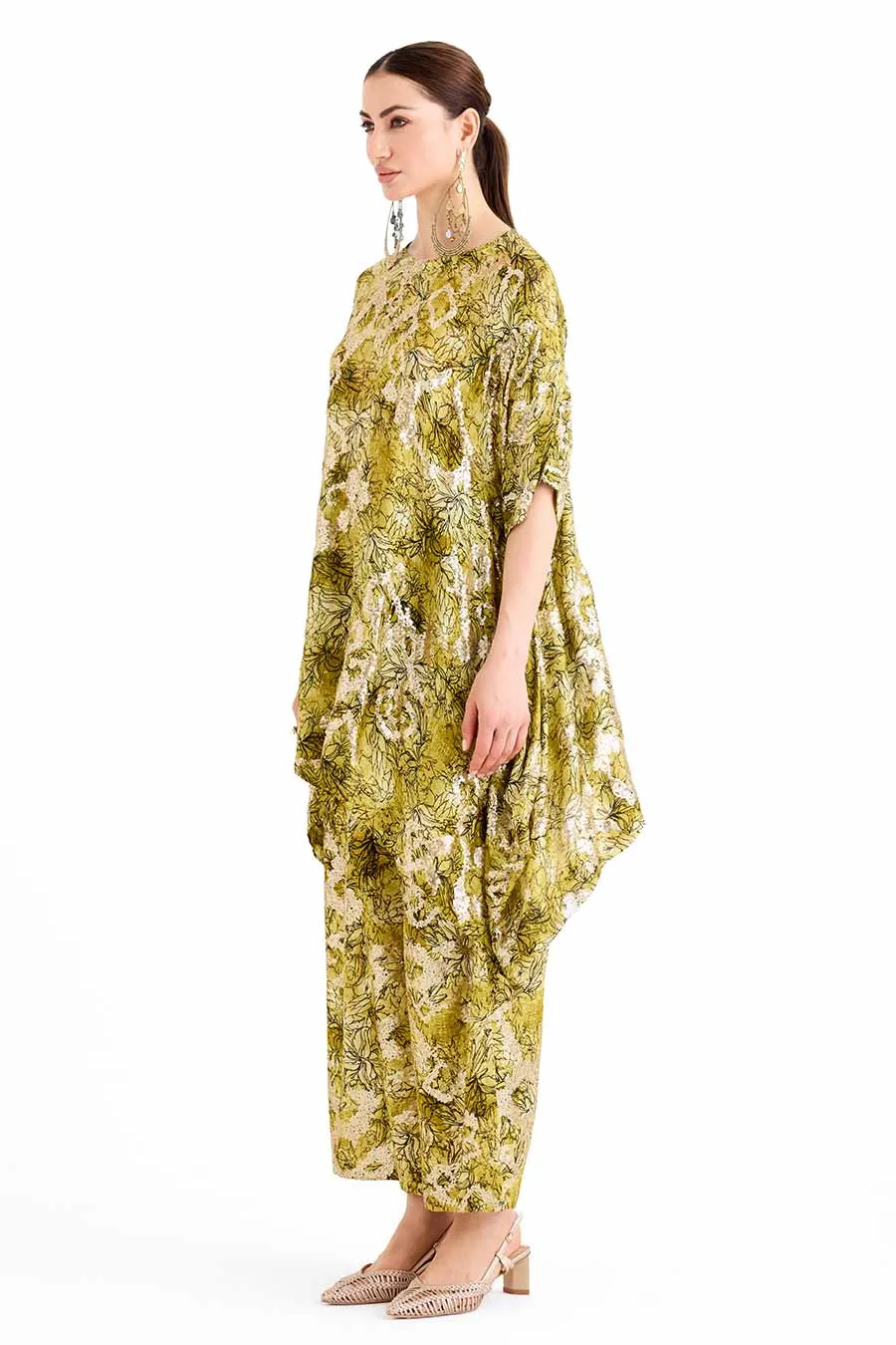 Sequin Embellished Green Mayan Co-Ord Set