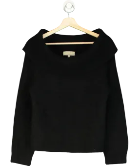 Sezane Black Off The Shoulder Fold Over Jumper UK M