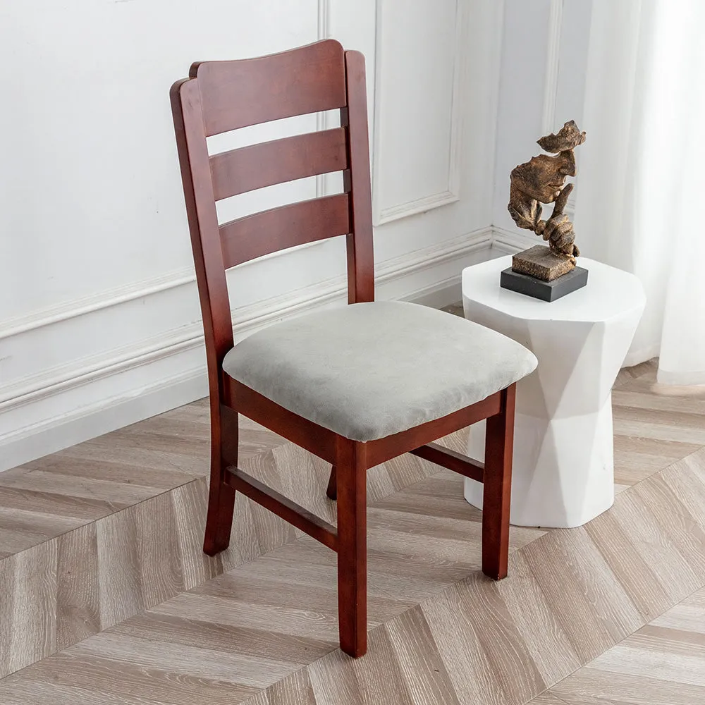 Silver Fleece Solid Color Stretch Chair Seat Cover