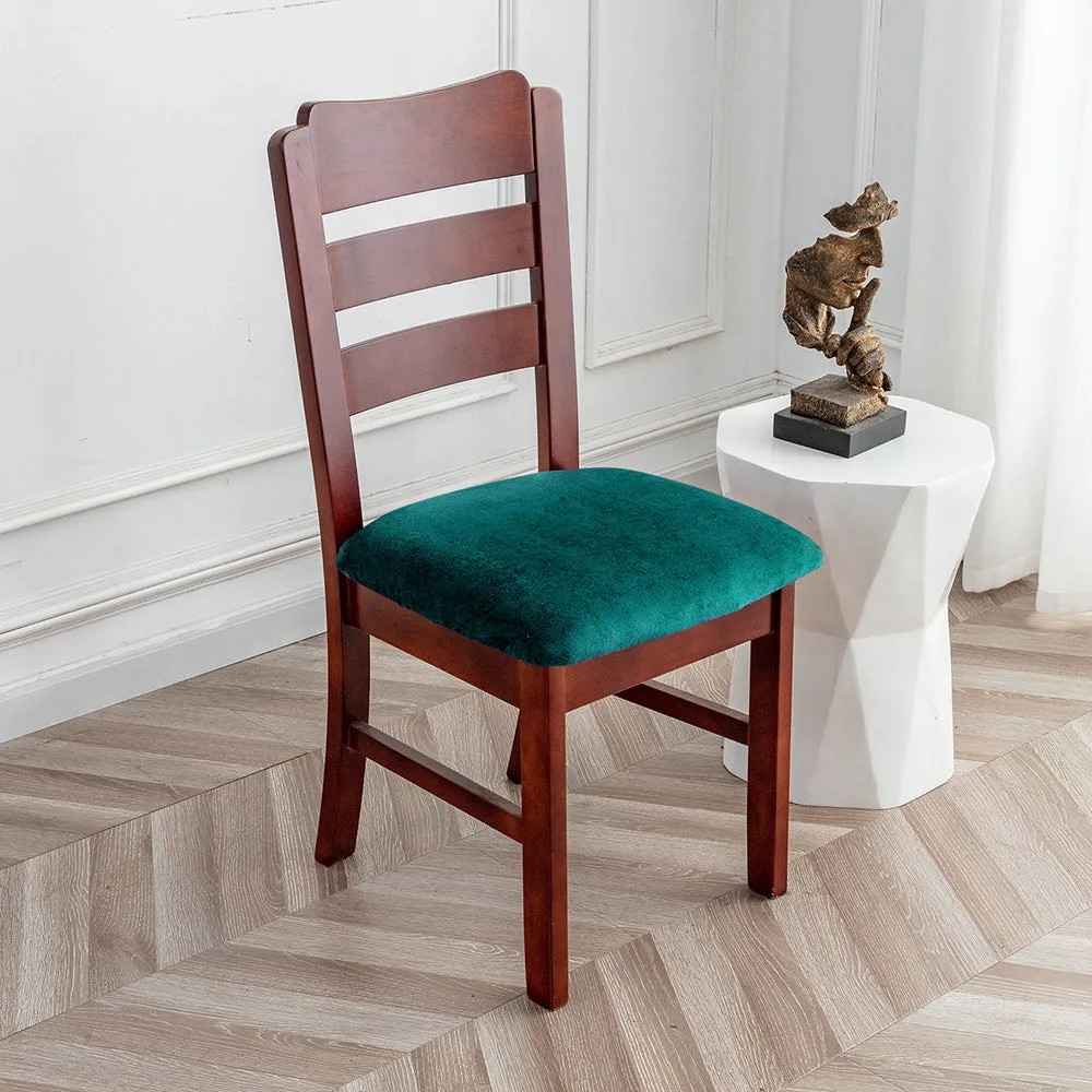 Silver Fleece Solid Color Stretch Chair Seat Cover