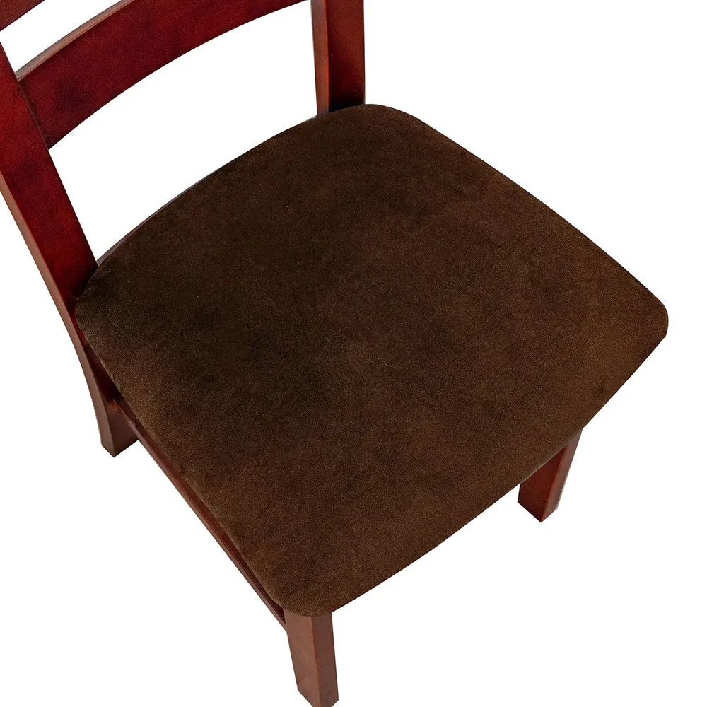 Silver Fleece Solid Color Stretch Chair Seat Cover