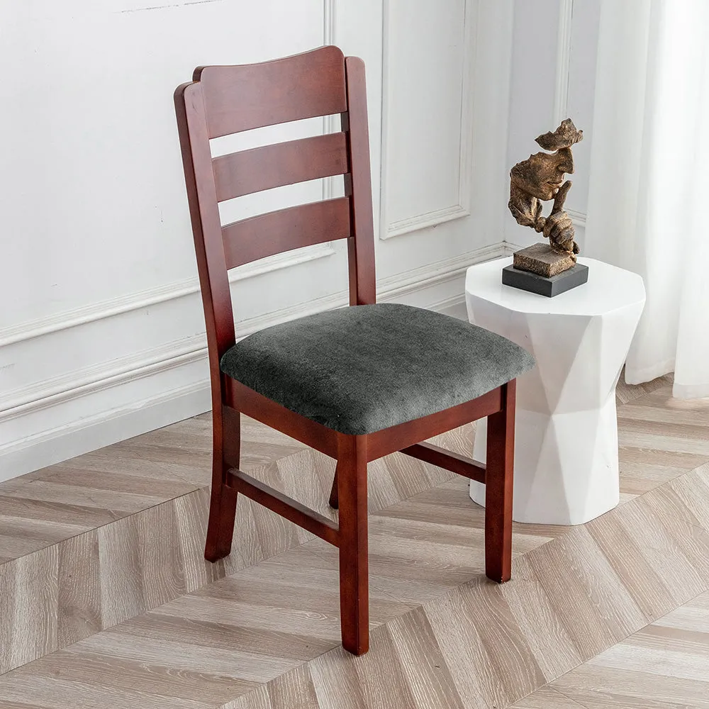 Silver Fleece Solid Color Stretch Chair Seat Cover