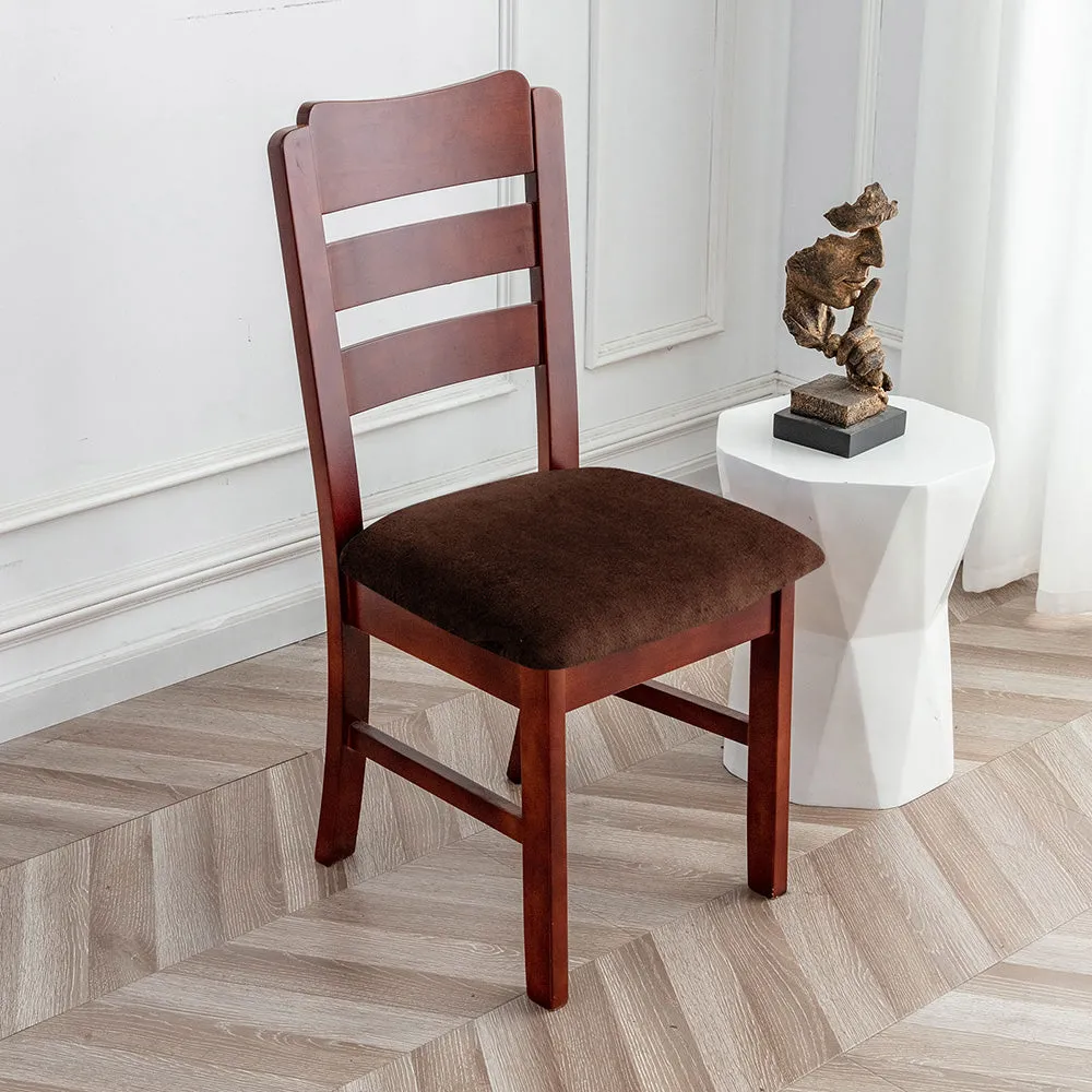 Silver Fleece Solid Color Stretch Chair Seat Cover