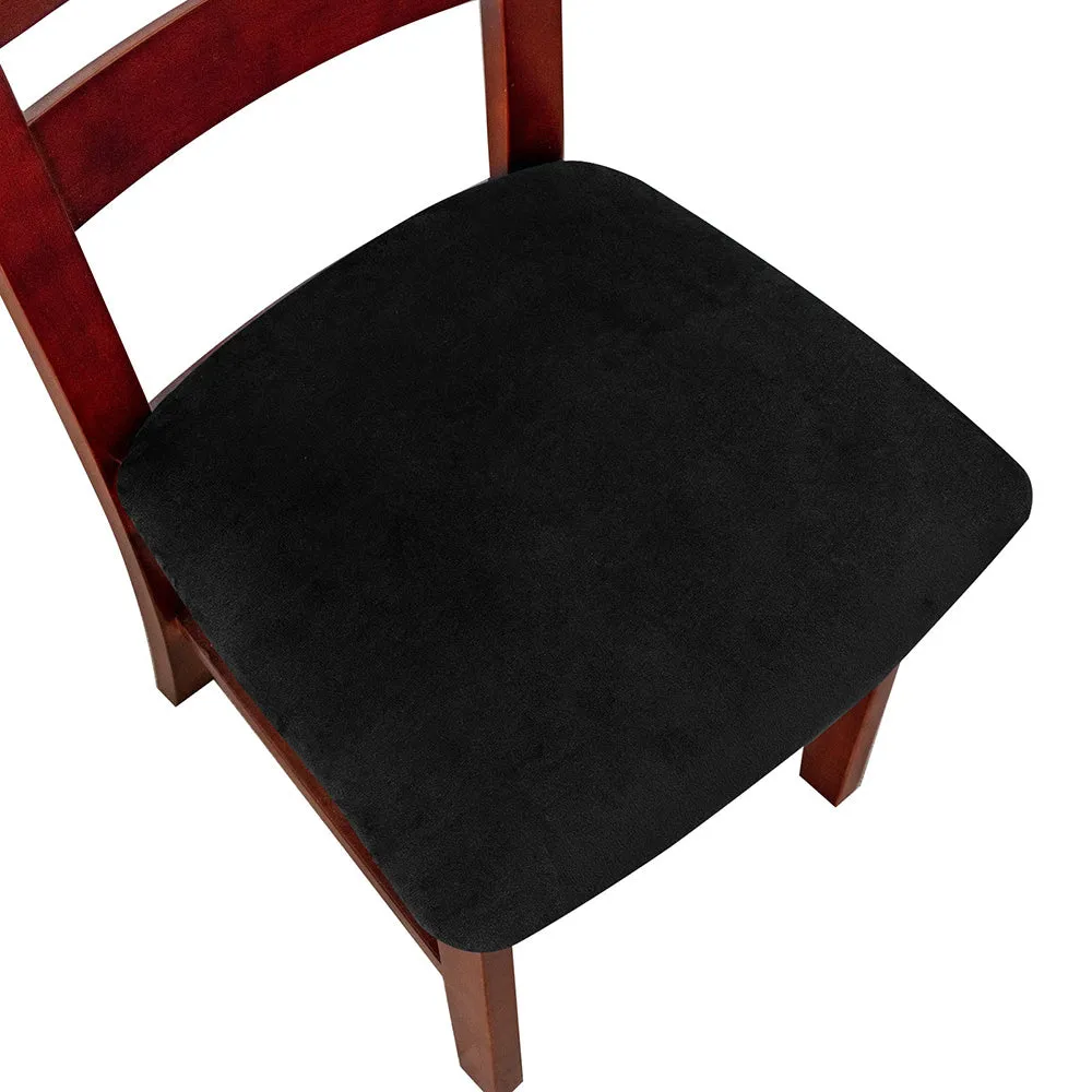 Silver Fleece Solid Color Stretch Chair Seat Cover