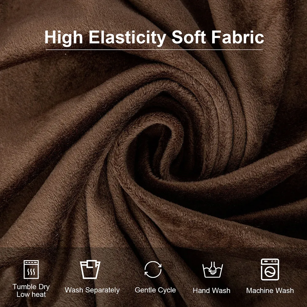 Silver Fleece Solid Color Stretch Chair Seat Cover