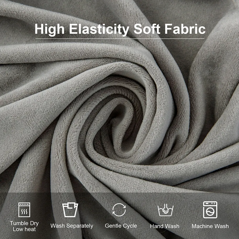 Silver Fleece Solid Color Stretch Chair Seat Cover