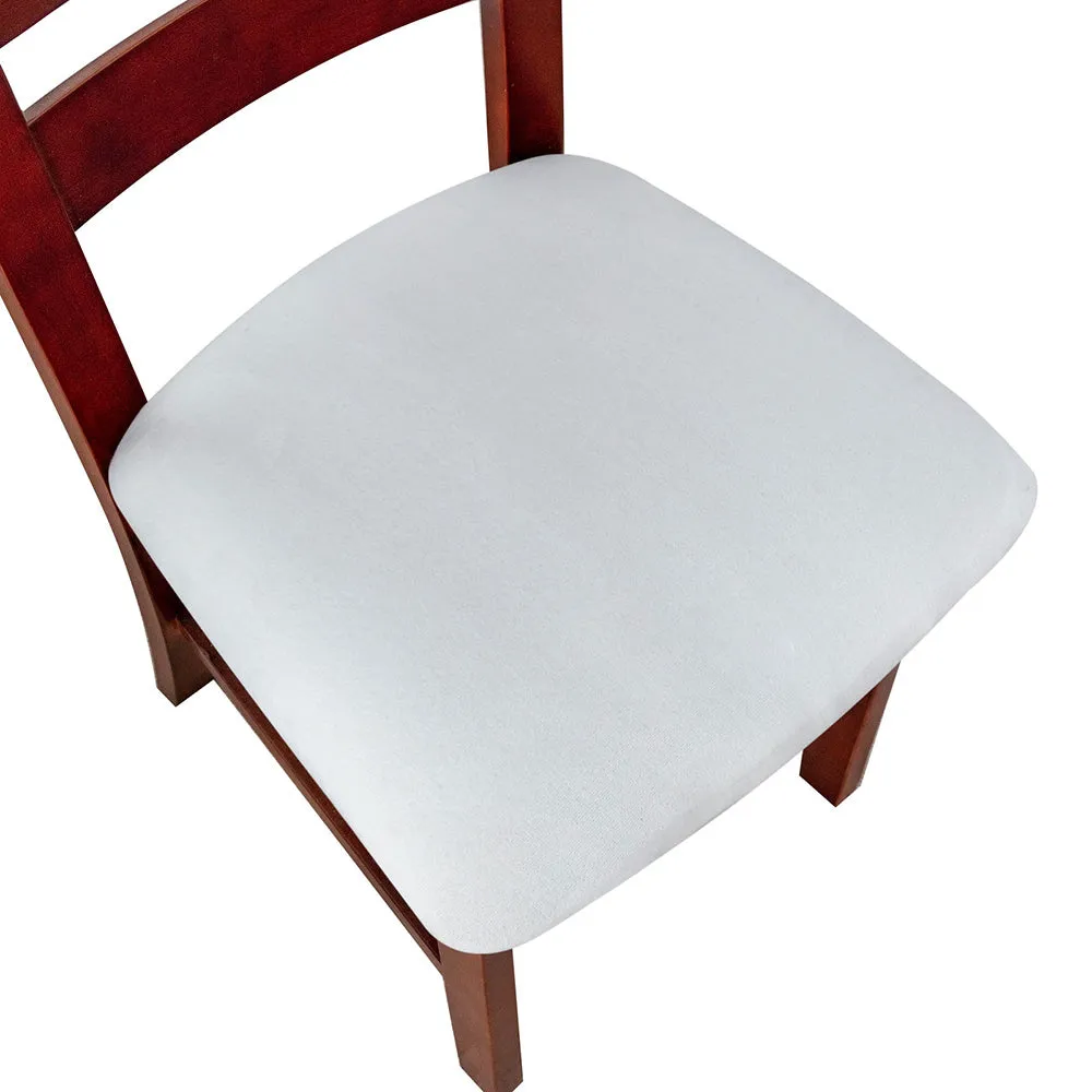 Silver Fleece Solid Color Stretch Chair Seat Cover