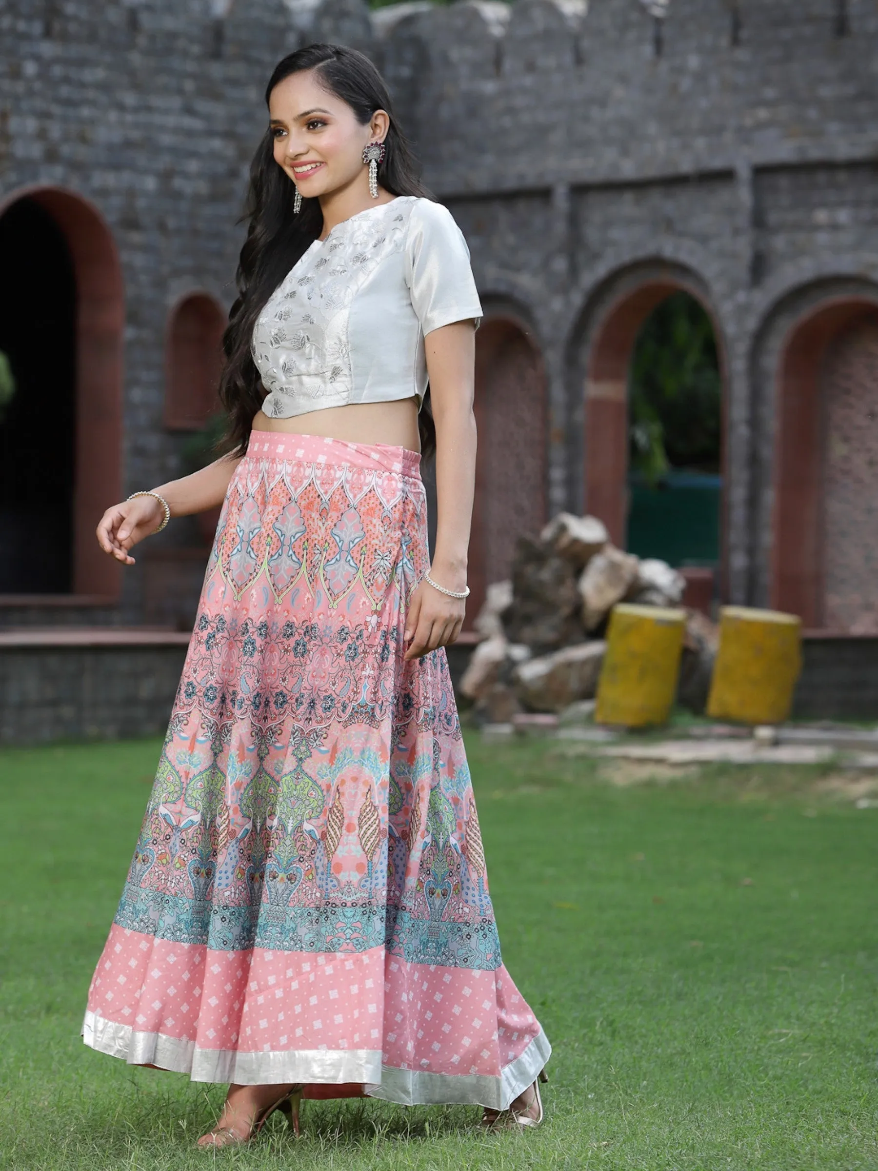 Silver Shimer Embroidered Blouse