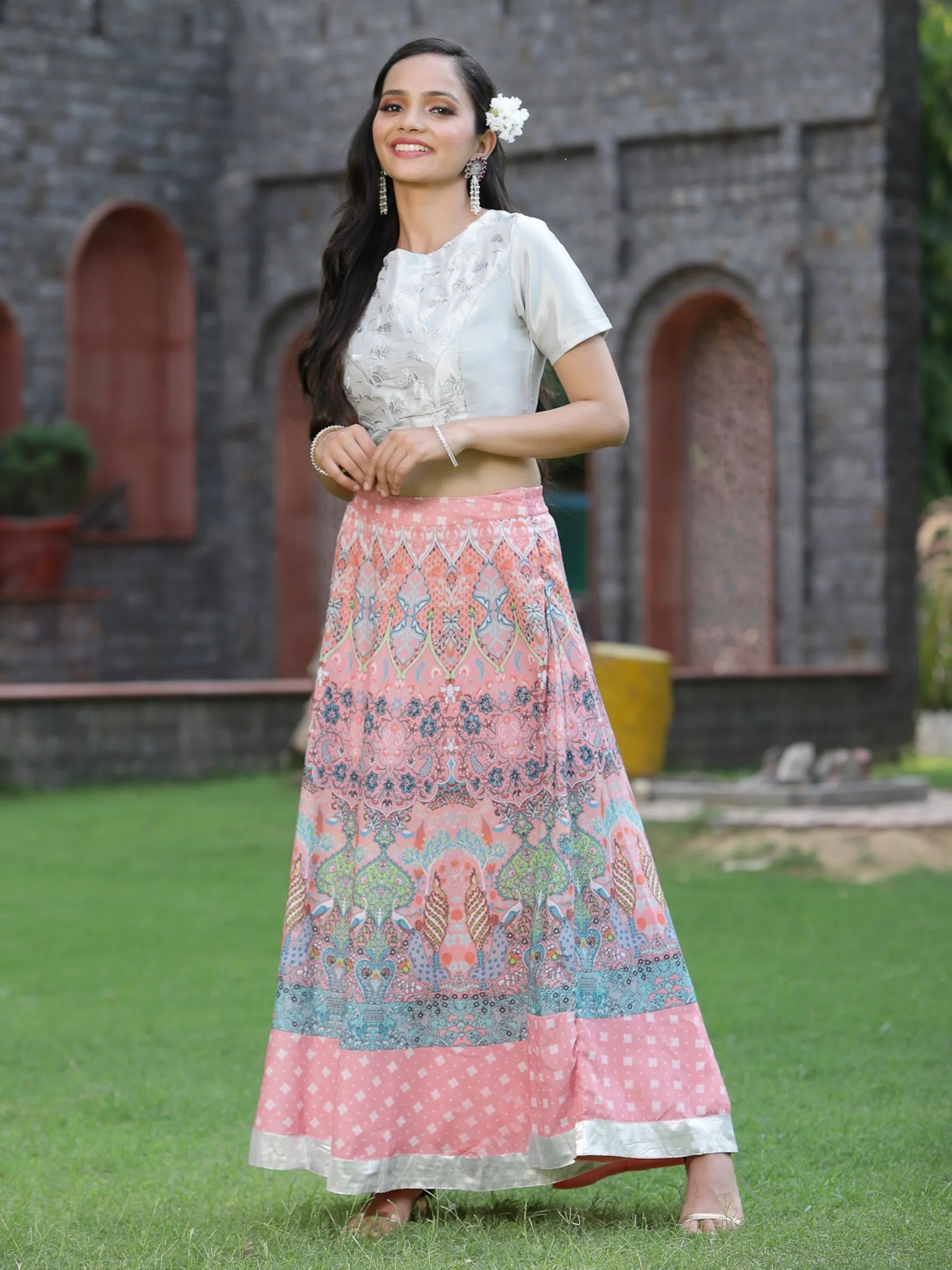Silver Shimer Embroidered Blouse