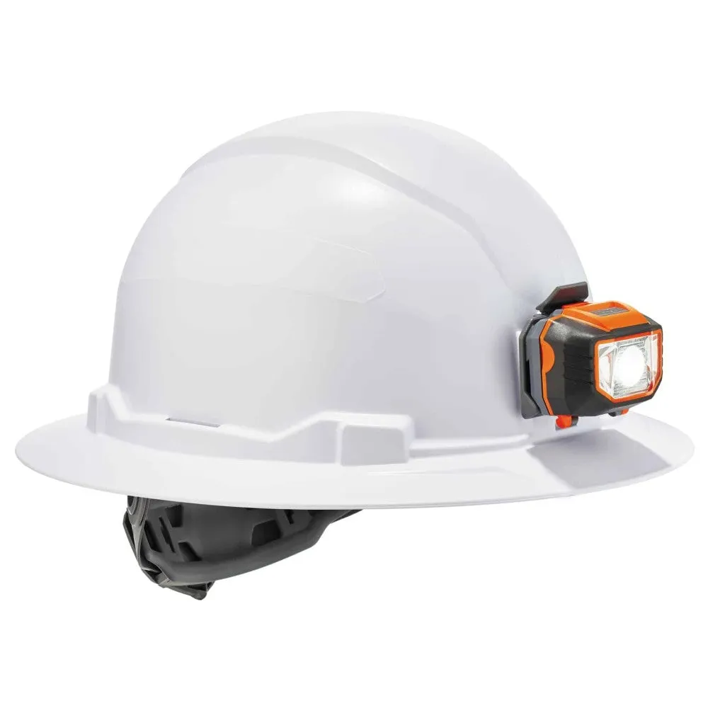 Skullerz 8971LED Class E Full Brim Hard Hat   LED Light - Ratchet Suspension