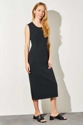 Stretch Deco Crepe Sheath Midi Dress