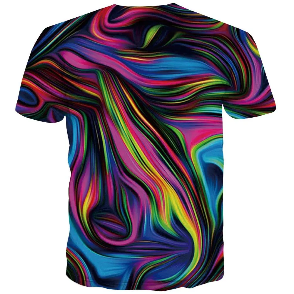 Stripe T shirts Men Rainbow Shirt Print Graphic T-shirts Graphic Lines Tshirts Casual Colorful Tshirt Anime Short Sleeve Fashion