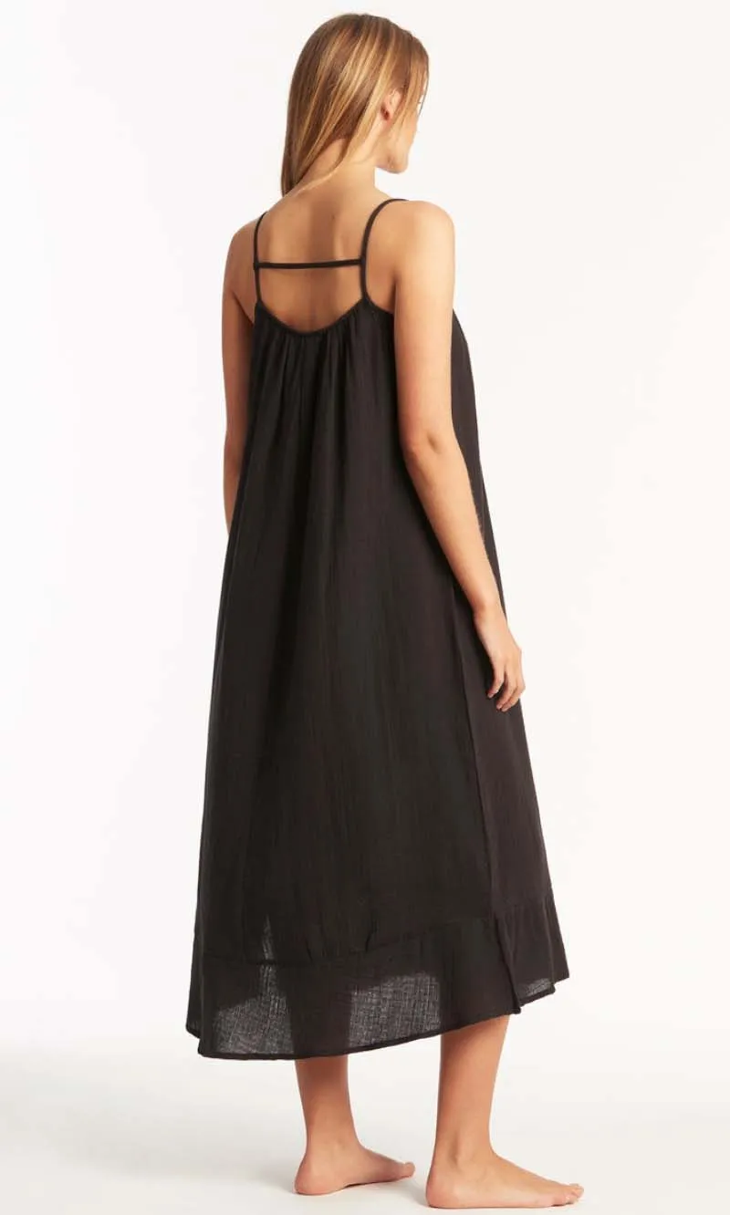 Sunset Long Sun Dress Black