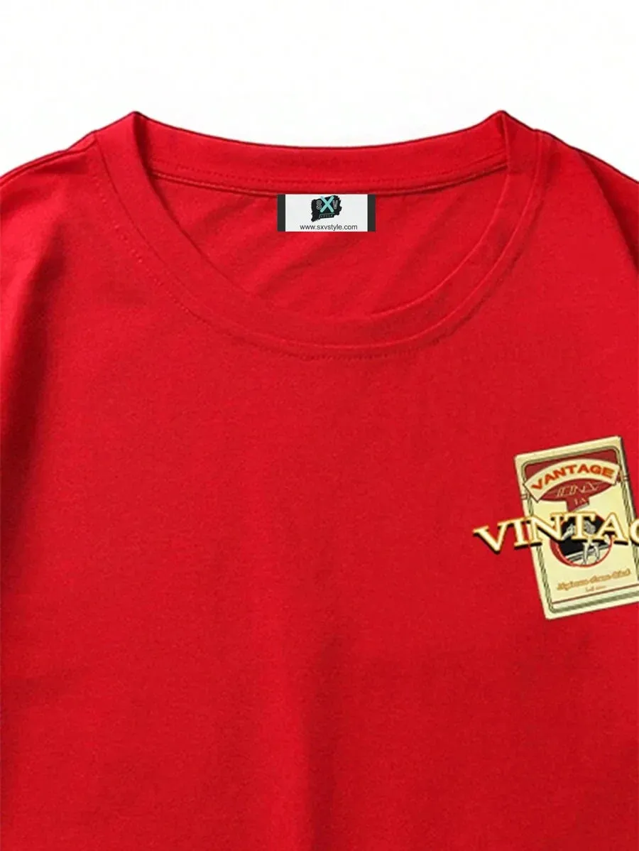 SXV  'Vinatge’ Printed Cool Aesthetic Oversized Baggy T-shirt