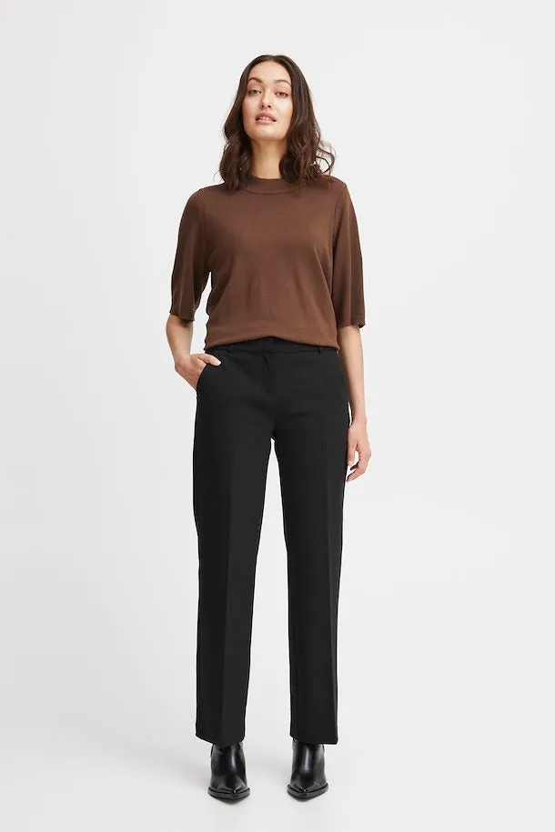 The Tessa Straight Leg Trouser - Black
