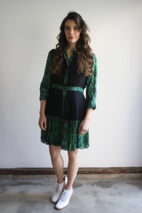 Thomas Sires Pleated Silk Dress