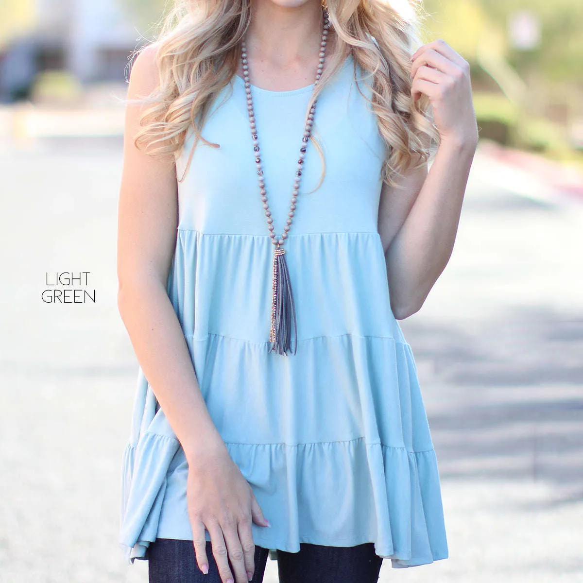 Tiered Sleeveless Tunic | S-XL