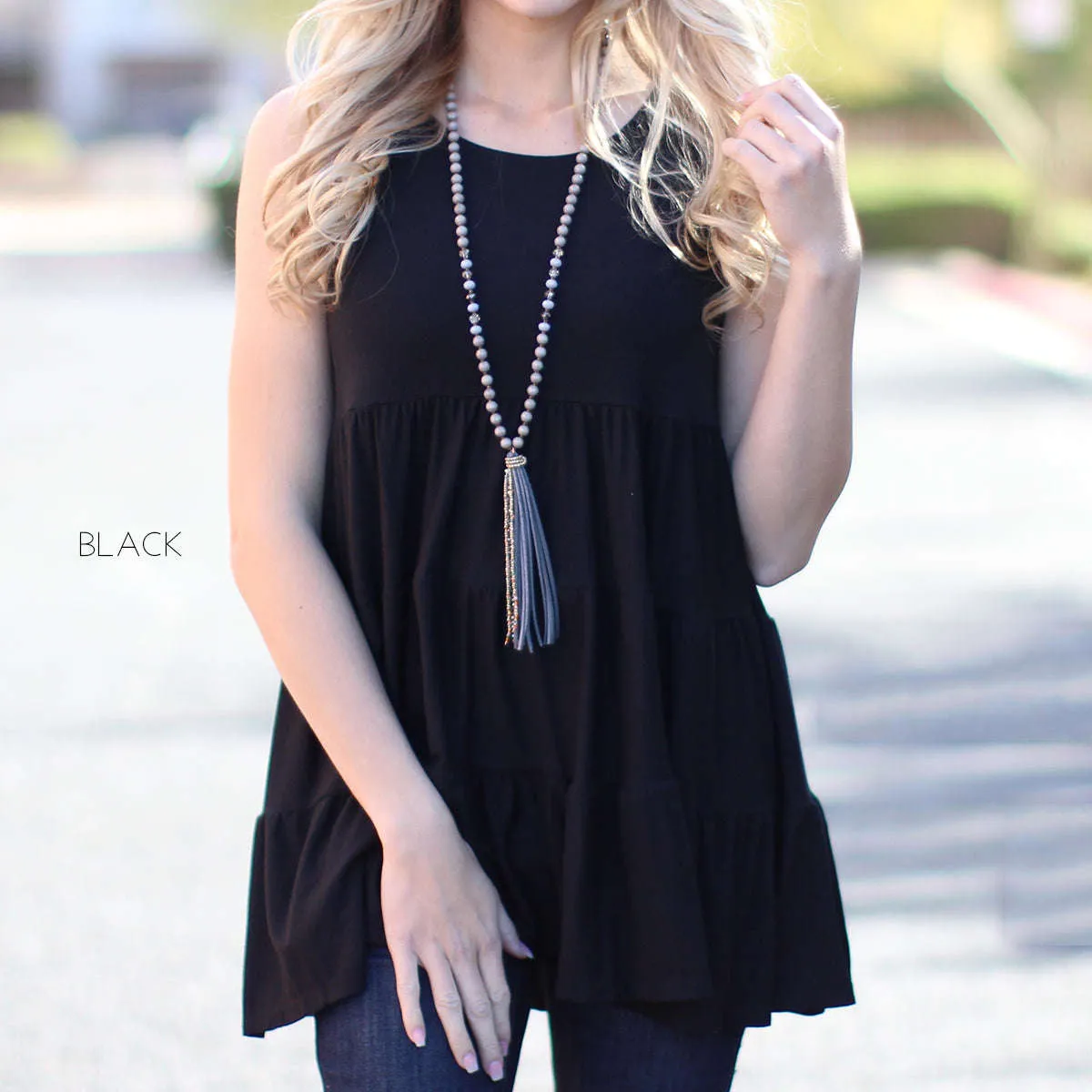 Tiered Sleeveless Tunic | S-XL