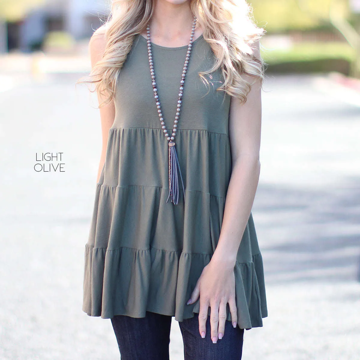 Tiered Sleeveless Tunic | S-XL