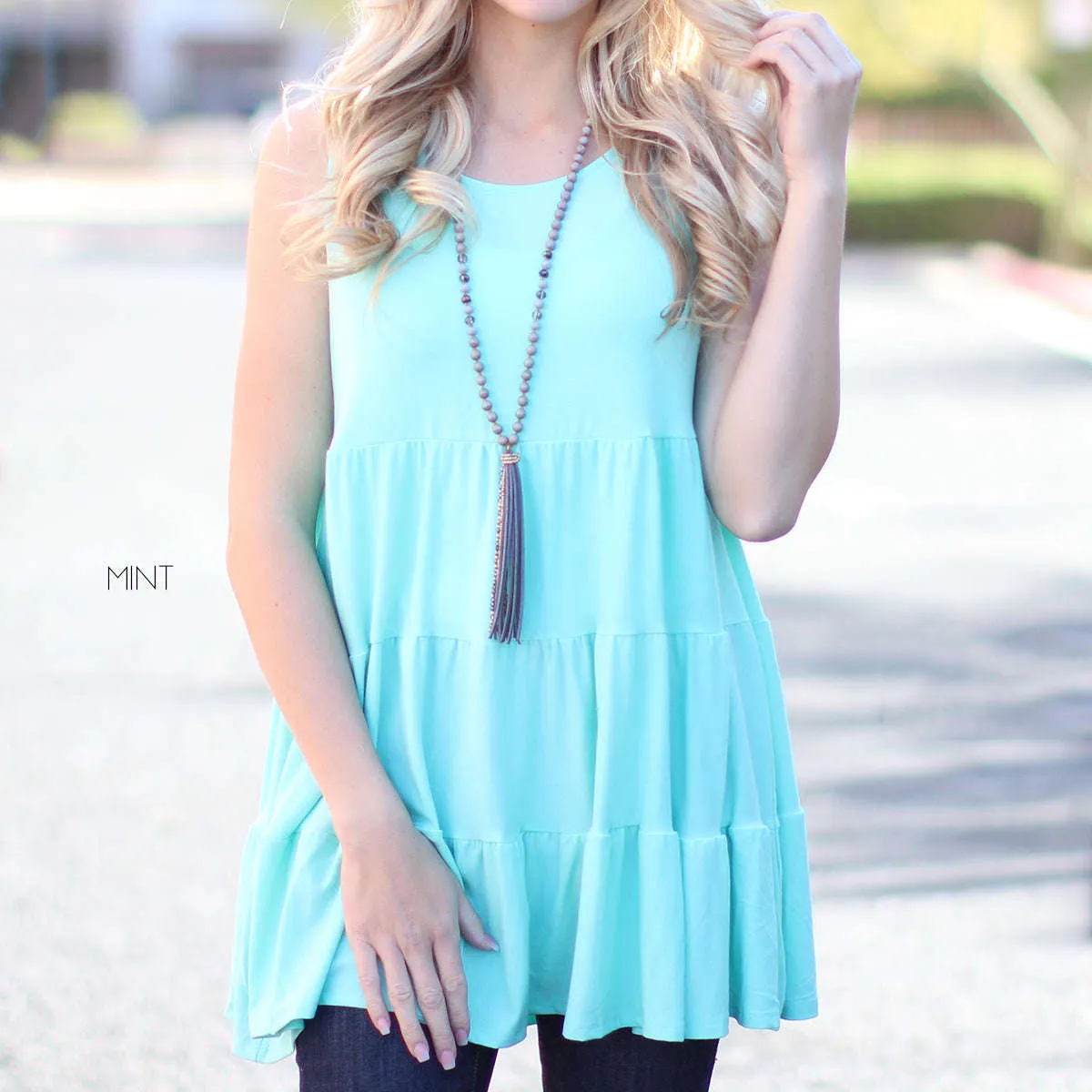 Tiered Sleeveless Tunic | S-XL