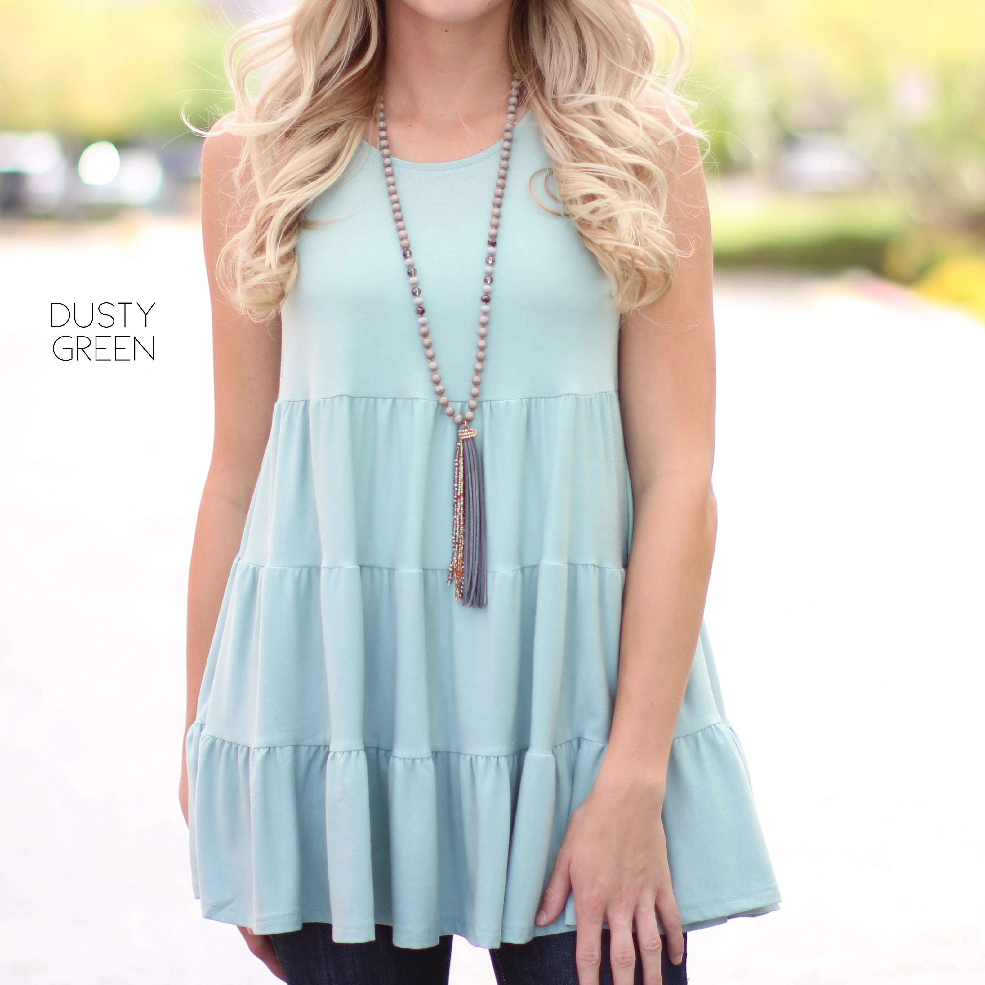 Tiered Sleeveless Tunic | S-XL