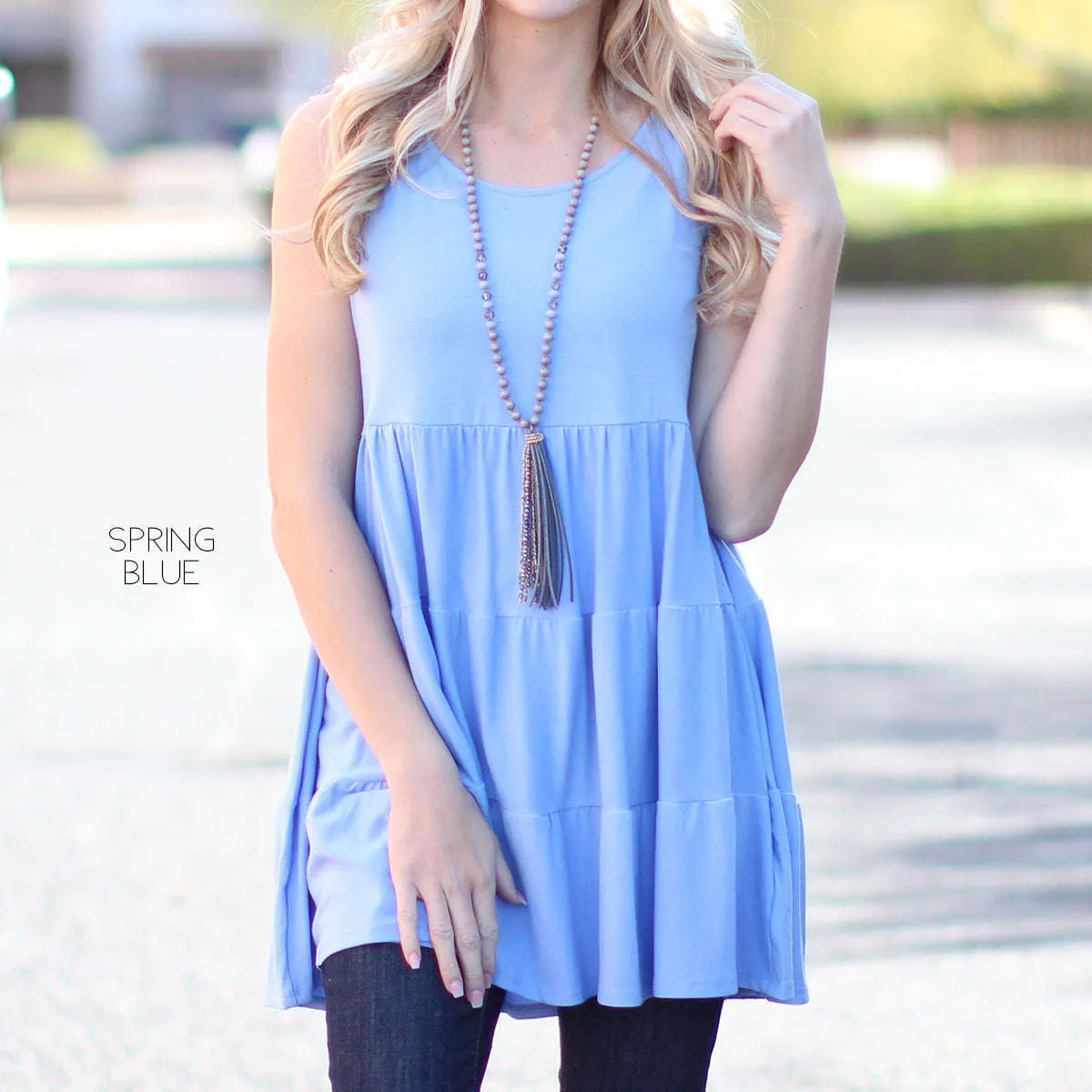 Tiered Sleeveless Tunic | S-XL