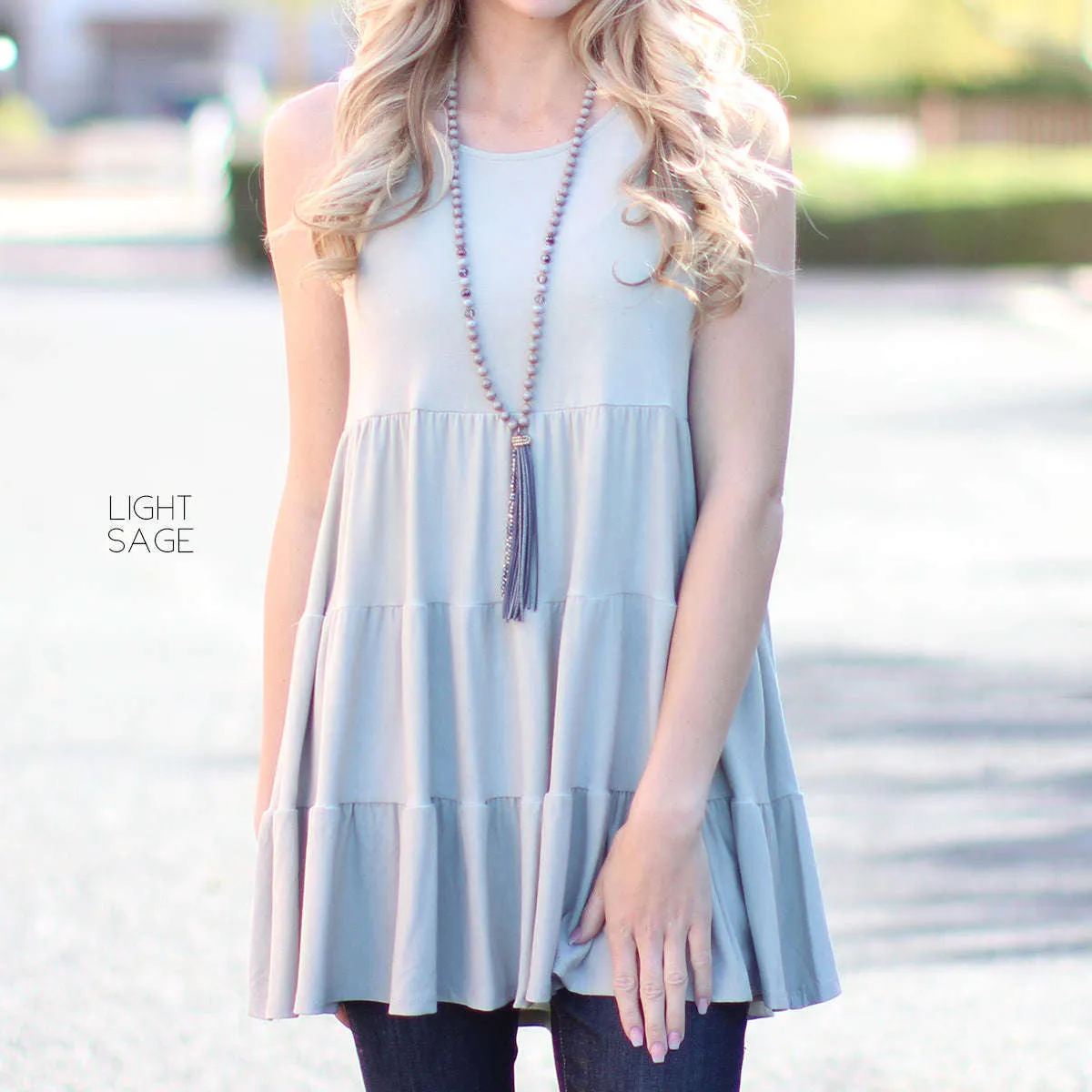 Tiered Sleeveless Tunic | S-XL