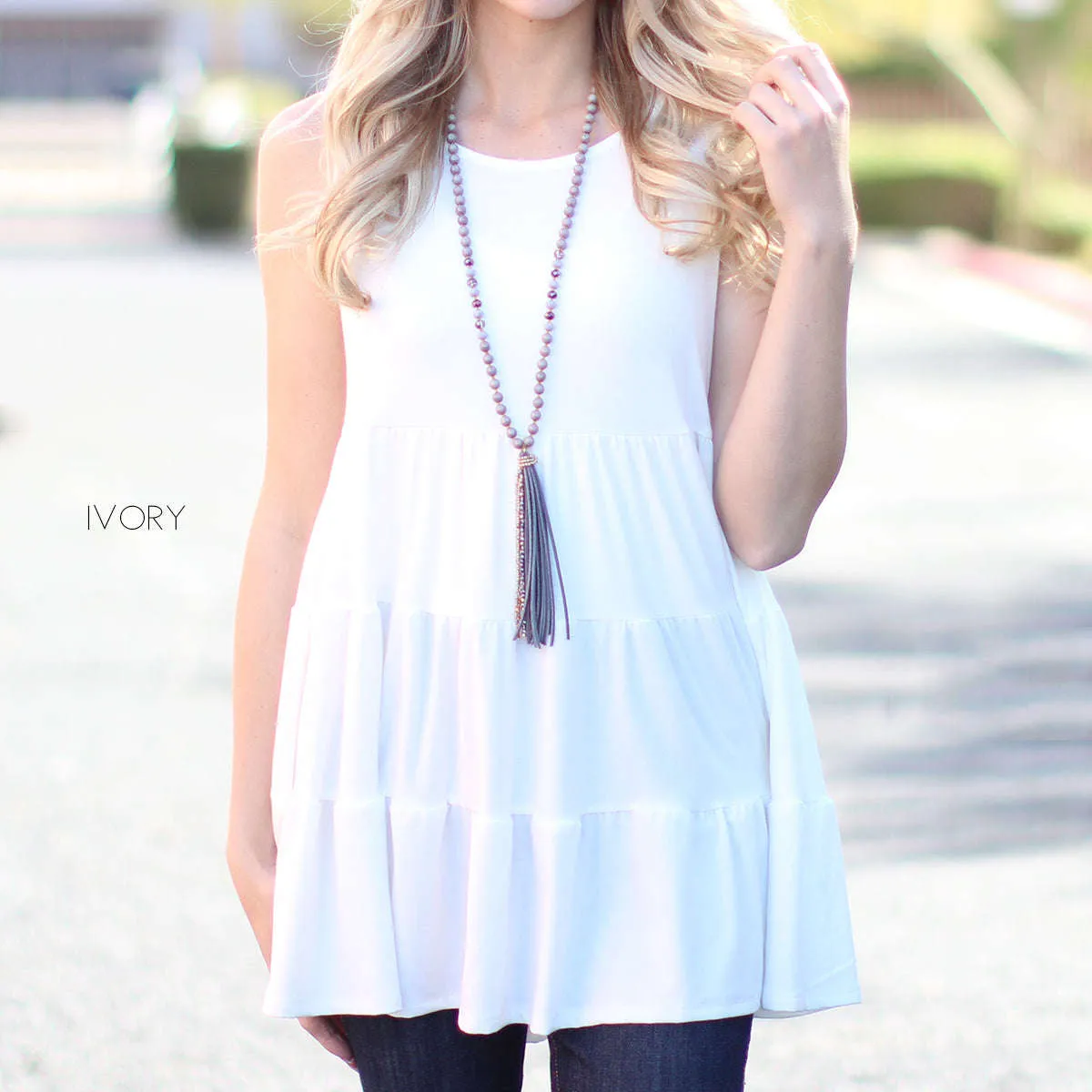 Tiered Sleeveless Tunic | S-XL