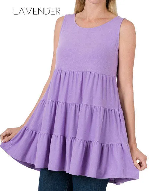 Tiered Sleeveless Tunic | S-XL
