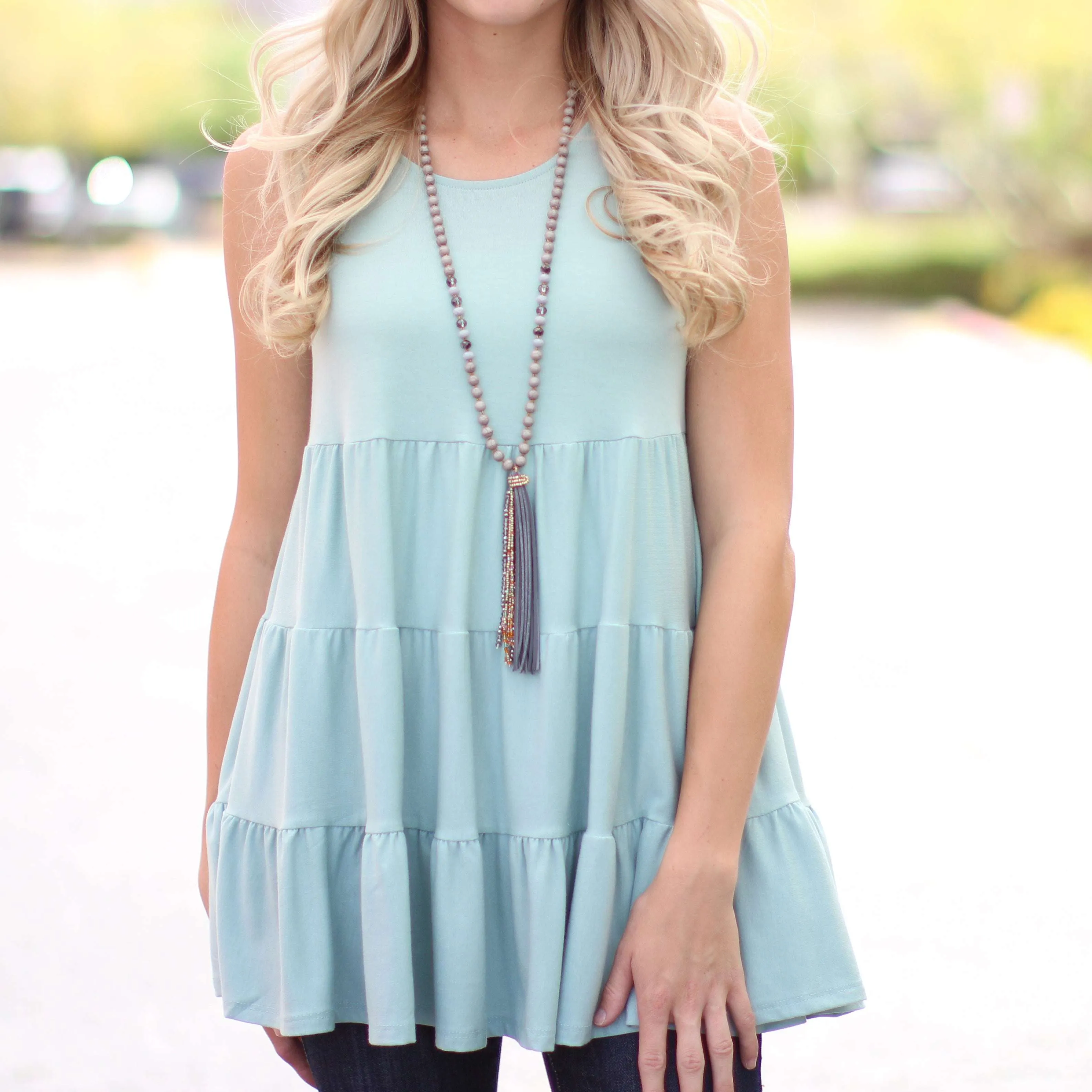 Tiered Sleeveless Tunic | S-XL