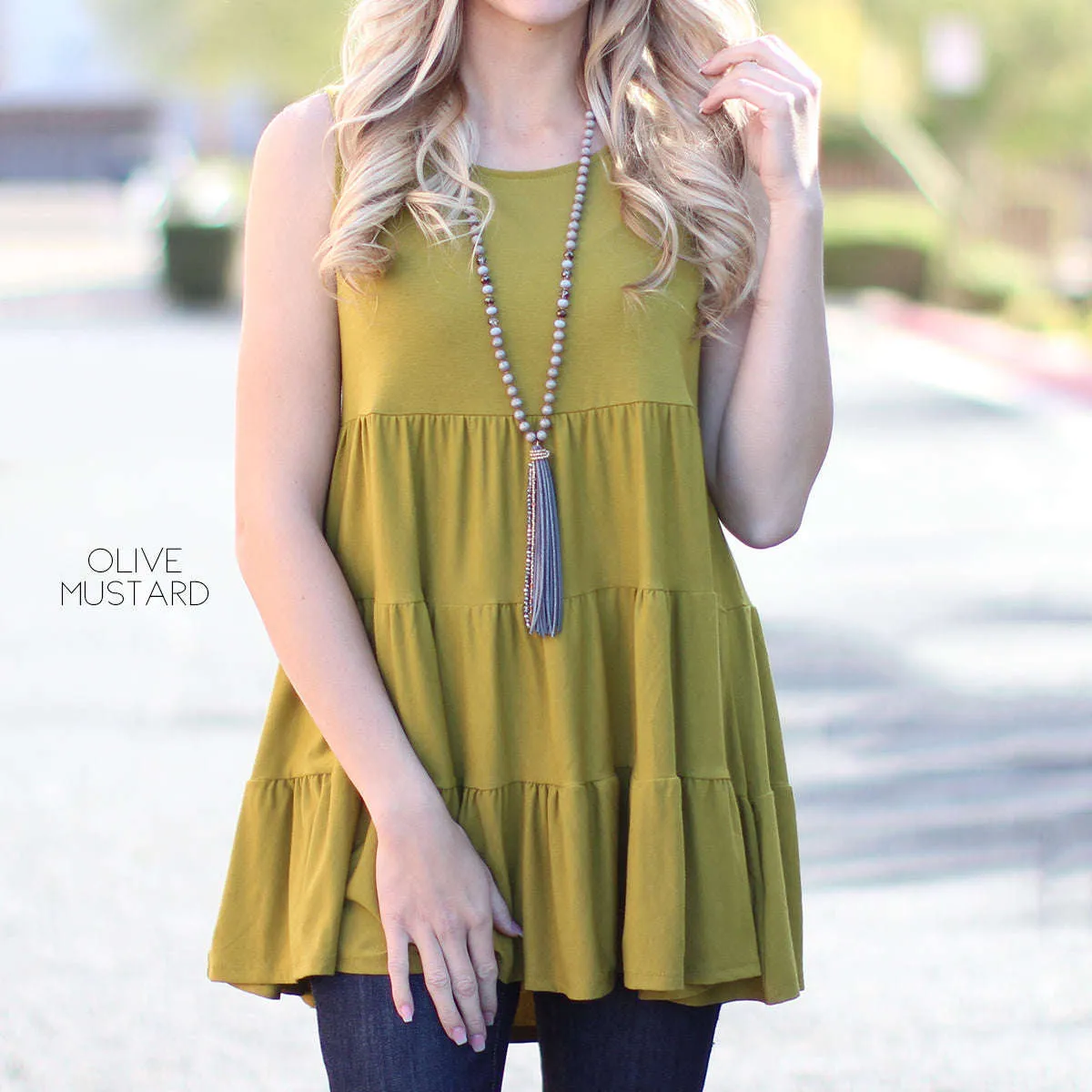 Tiered Sleeveless Tunic | S-XL