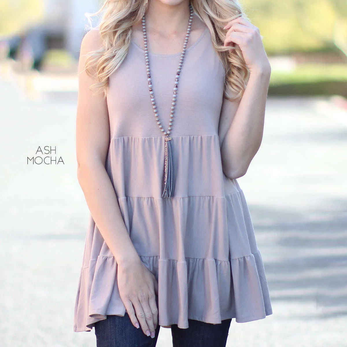 Tiered Sleeveless Tunic | S-XL
