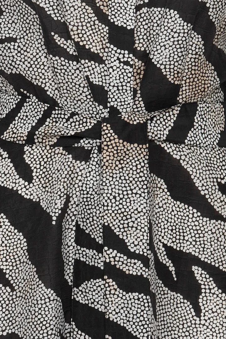 Tilly Long Dress - Black Printed