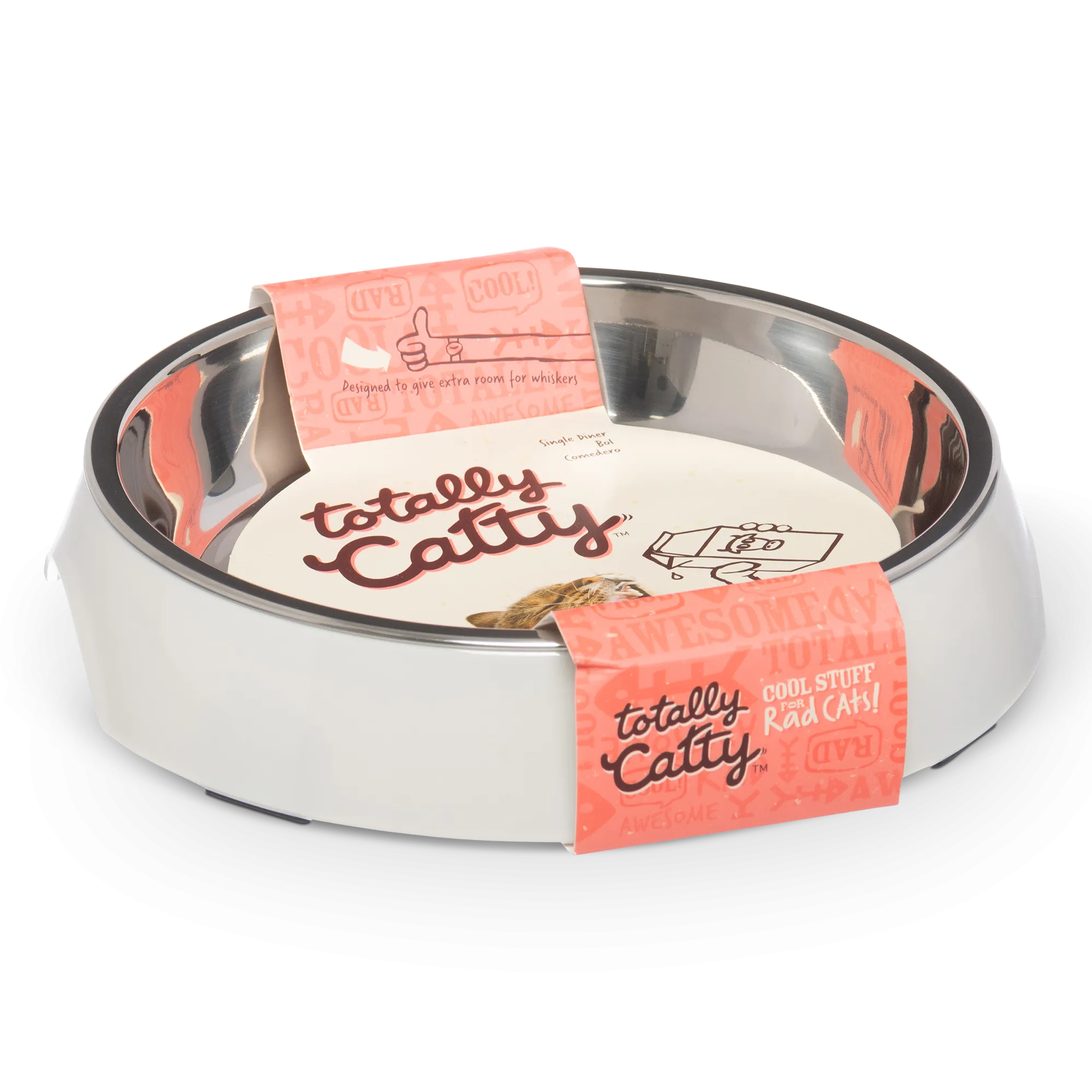 Totally Catty Single Cat Diner, Medium, 1.75 Cup Bowl