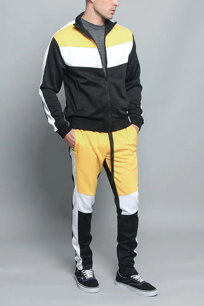 Tri Color Blocked Track Suit