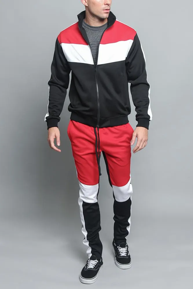 Tri Color Blocked Track Suit