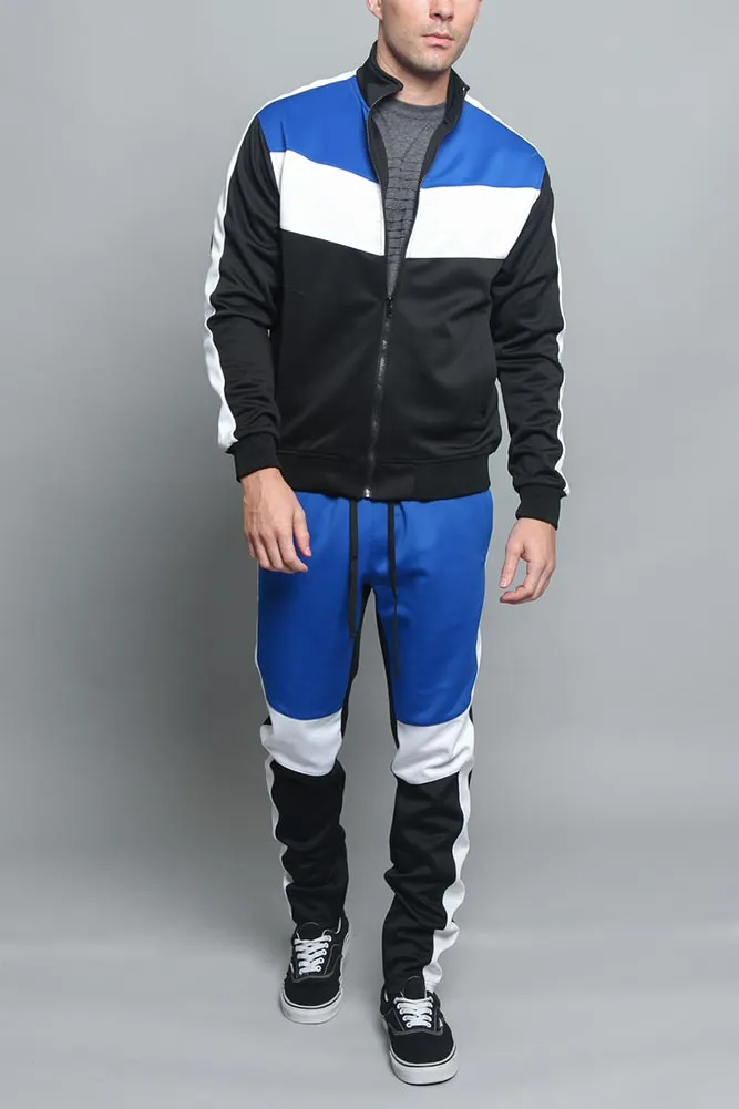 Tri Color Blocked Track Suit