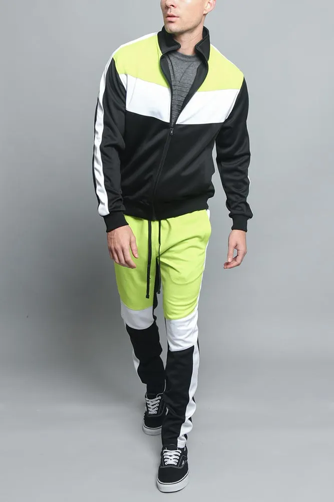 Tri Color Blocked Track Suit