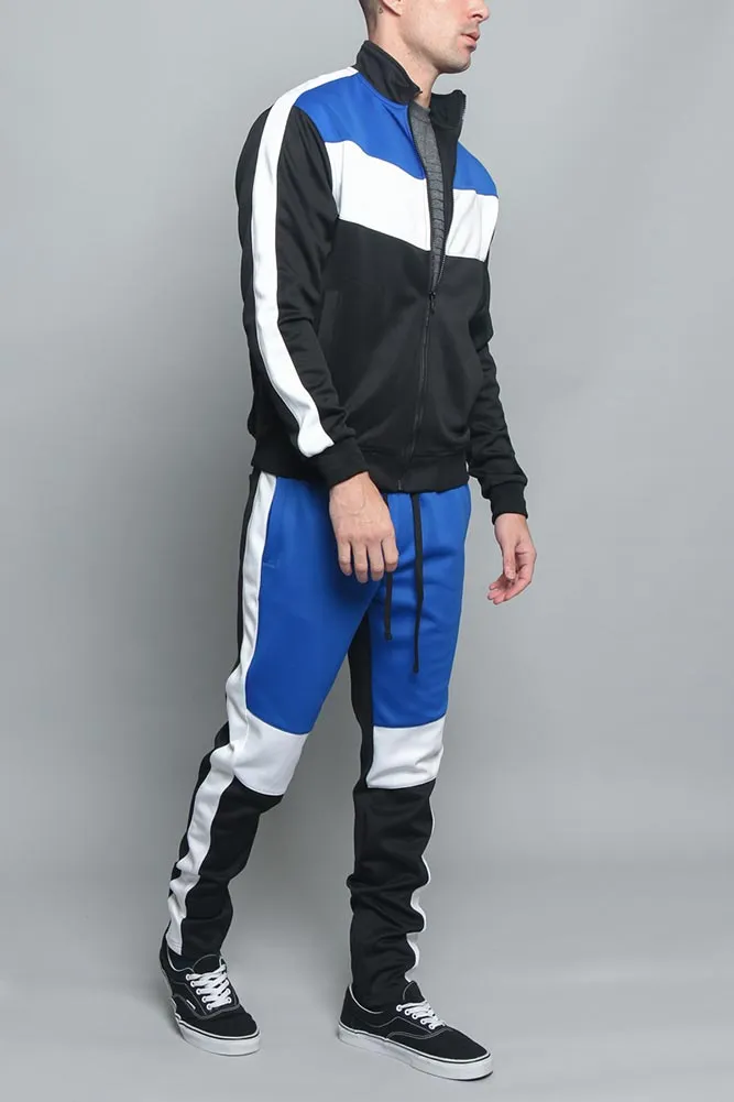 Tri Color Blocked Track Suit