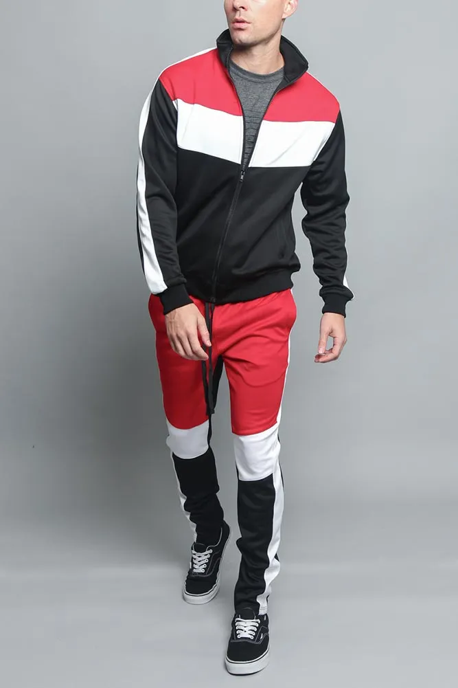 Tri Color Blocked Track Suit