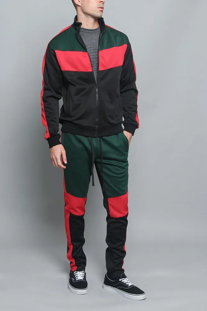 Tri Color Blocked Track Suit