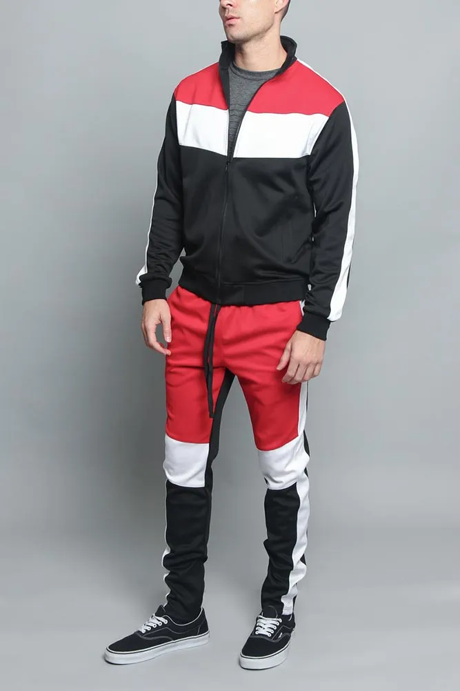 Tri Color Blocked Track Suit