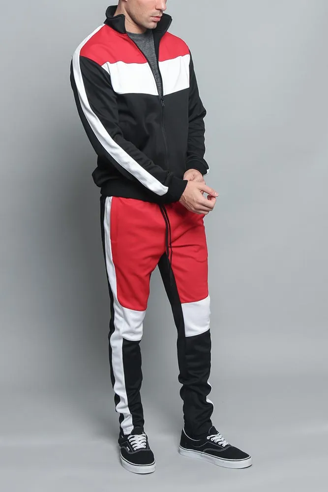 Tri Color Blocked Track Suit