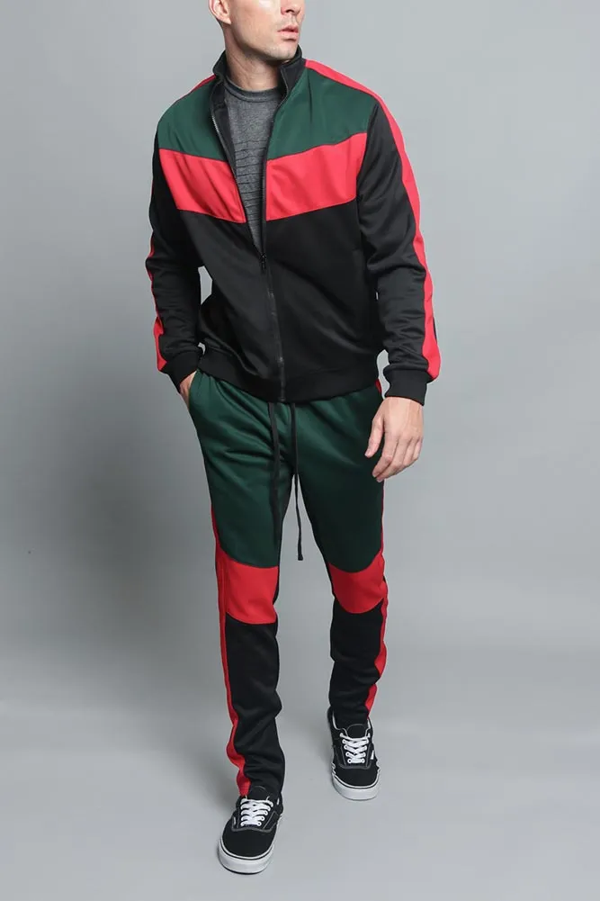 Tri Color Blocked Track Suit